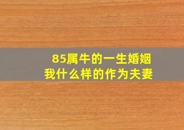 85属牛的一生婚姻 我什么样的作为夫妻